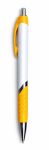Артикул 1032 Ручка  пластиковая, белая с желтыми вставками 