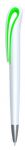 Артикул PSO-01, ручка пластиковая, белая с зелеными вставками